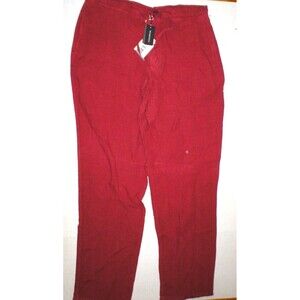 NWT New Mens US 36 X 36 Mabitex Italy 54 Dark Red Pants Designer Linen Tall